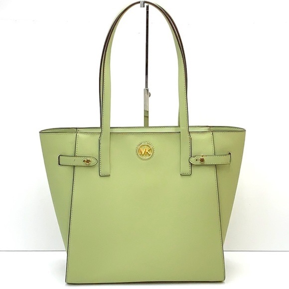 MICHAEL KORS CARMEN LARGE NORTH SOUTH TOTE LIGHT SAGE COLOR - Picture 2 of 16